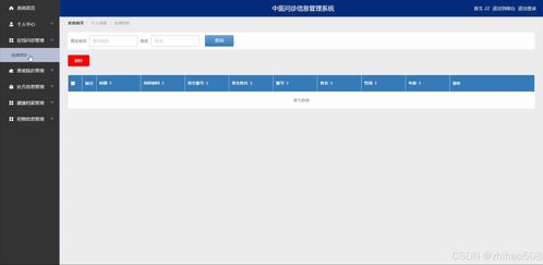基于python flask框架的中医问诊信息管理系统 开题 程序 论文 计算机毕设